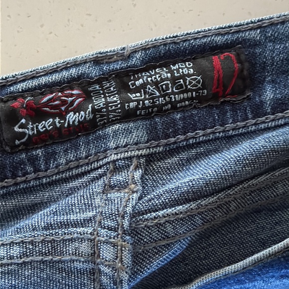 Vintage Y2K crochet corset flare jeans low waisted Paris Hilton 90s EUC Denim - Picture 15 of 16